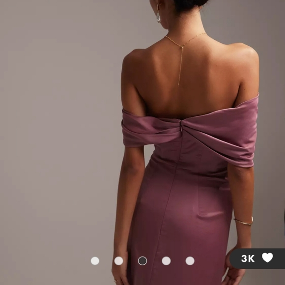 Orchid Evening Dress, Off-shoulder, Maxi with Slit - Picture 4 of 7